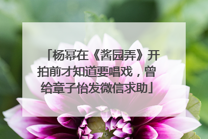 杨幂在《酱园弄》开拍前才知道要唱戏，曾给章子怡发微信求助